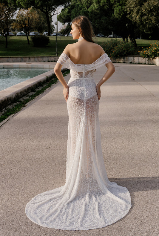 Julia Trumpet/Mermaid Sweetheart Milk Wedding dress