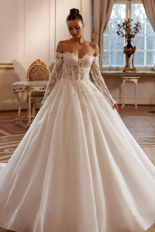 Veva Princess/Ball Sweetheart Milk Wedding dress