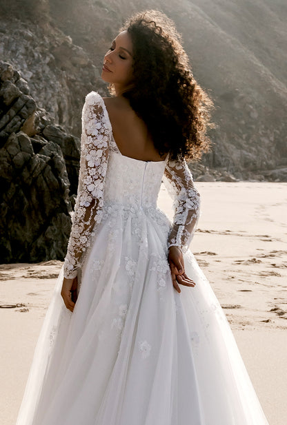 Mag A-line Sweetheart Milk Wedding dress