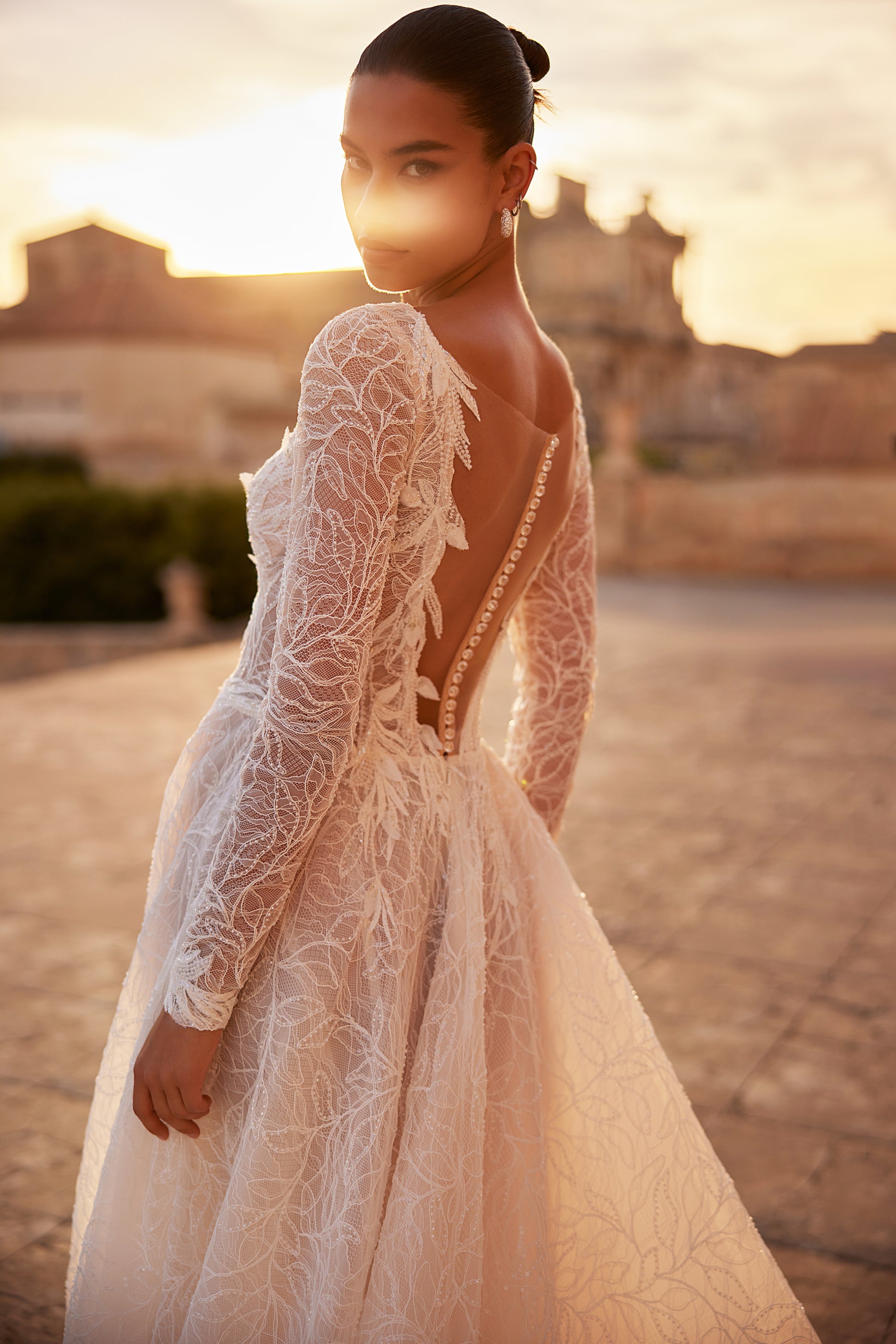 Griselle A-line Boat/Bateau Milk Wedding dress