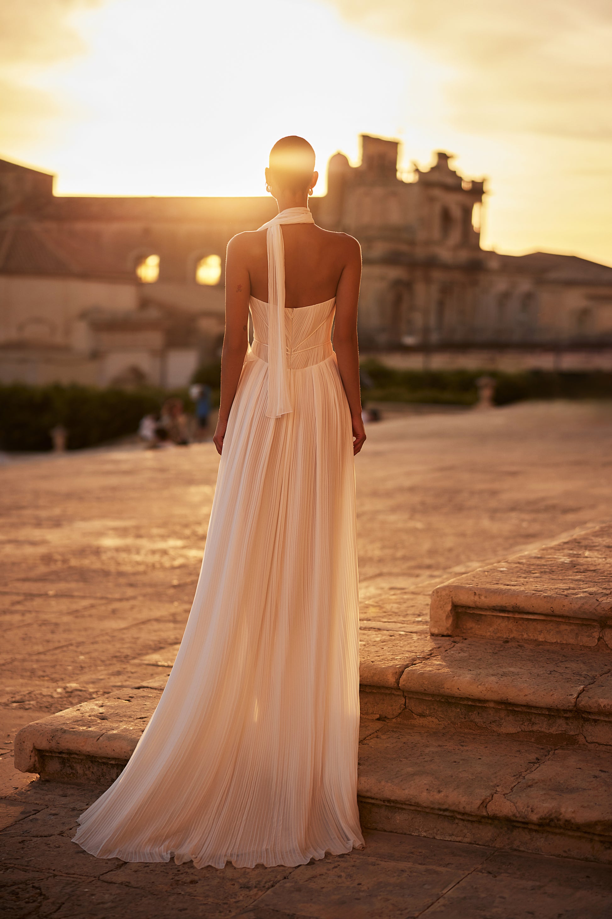 Marlou A-line Straight across Milk Wedding dress