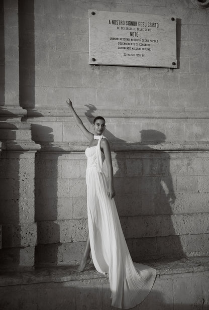 Marlou A-line Straight across Milk Wedding dress