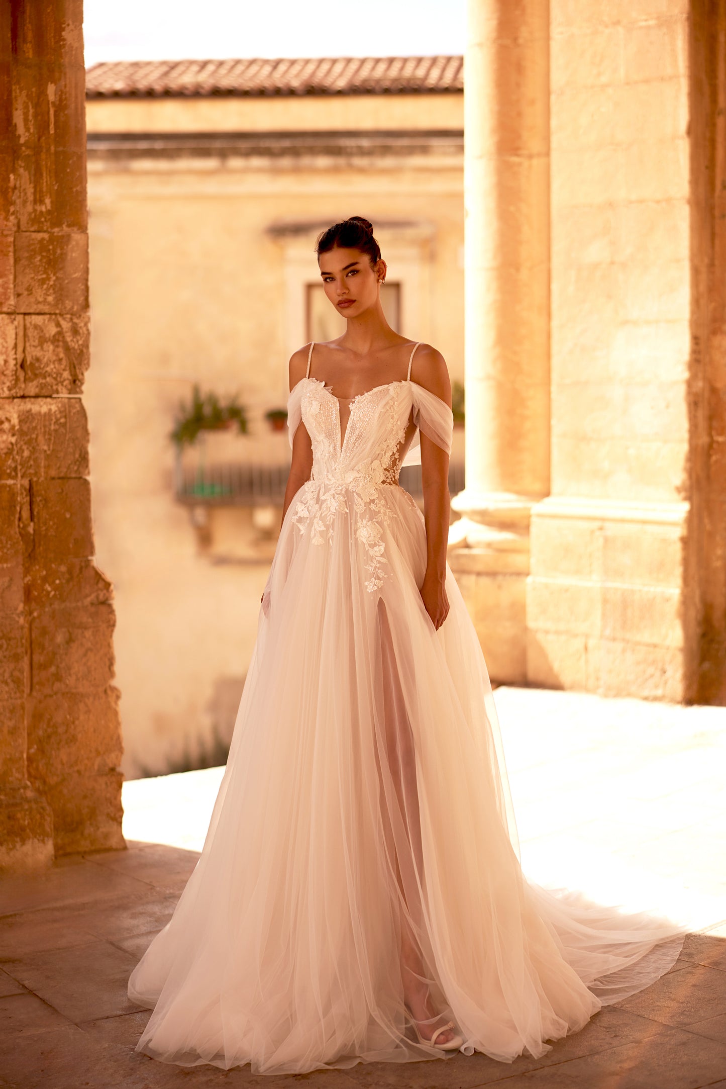 Adita A-line Illusion Milk Wedding dress