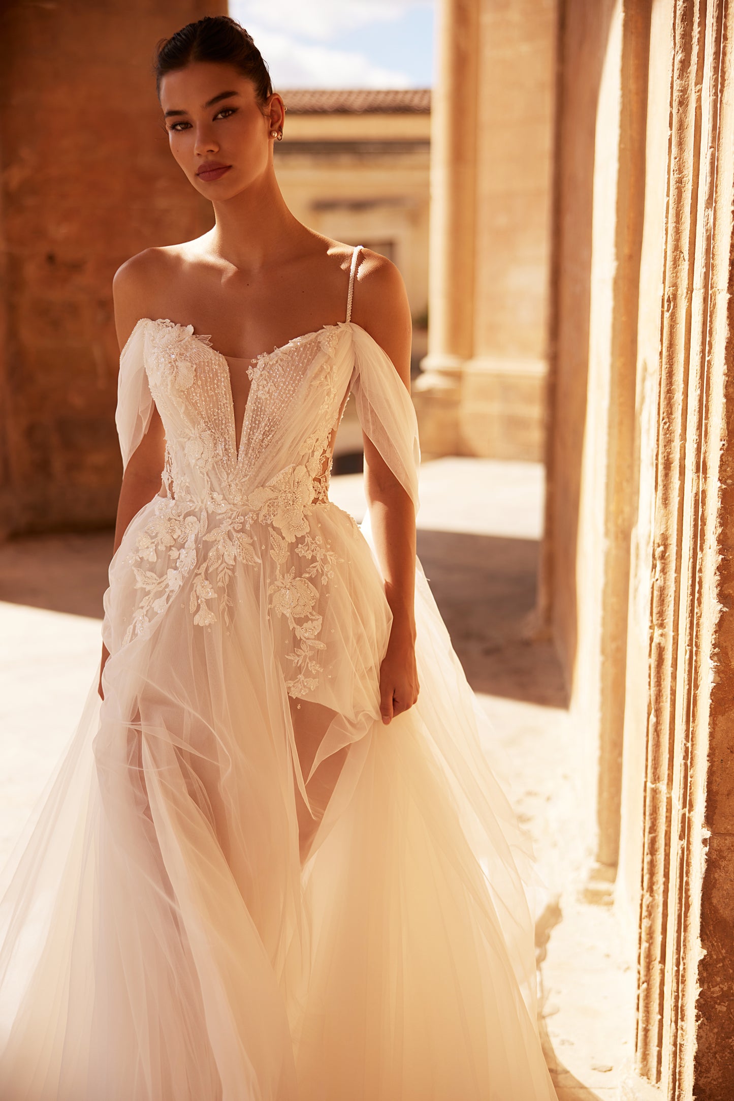 Adita A-line Illusion Milk Wedding dress