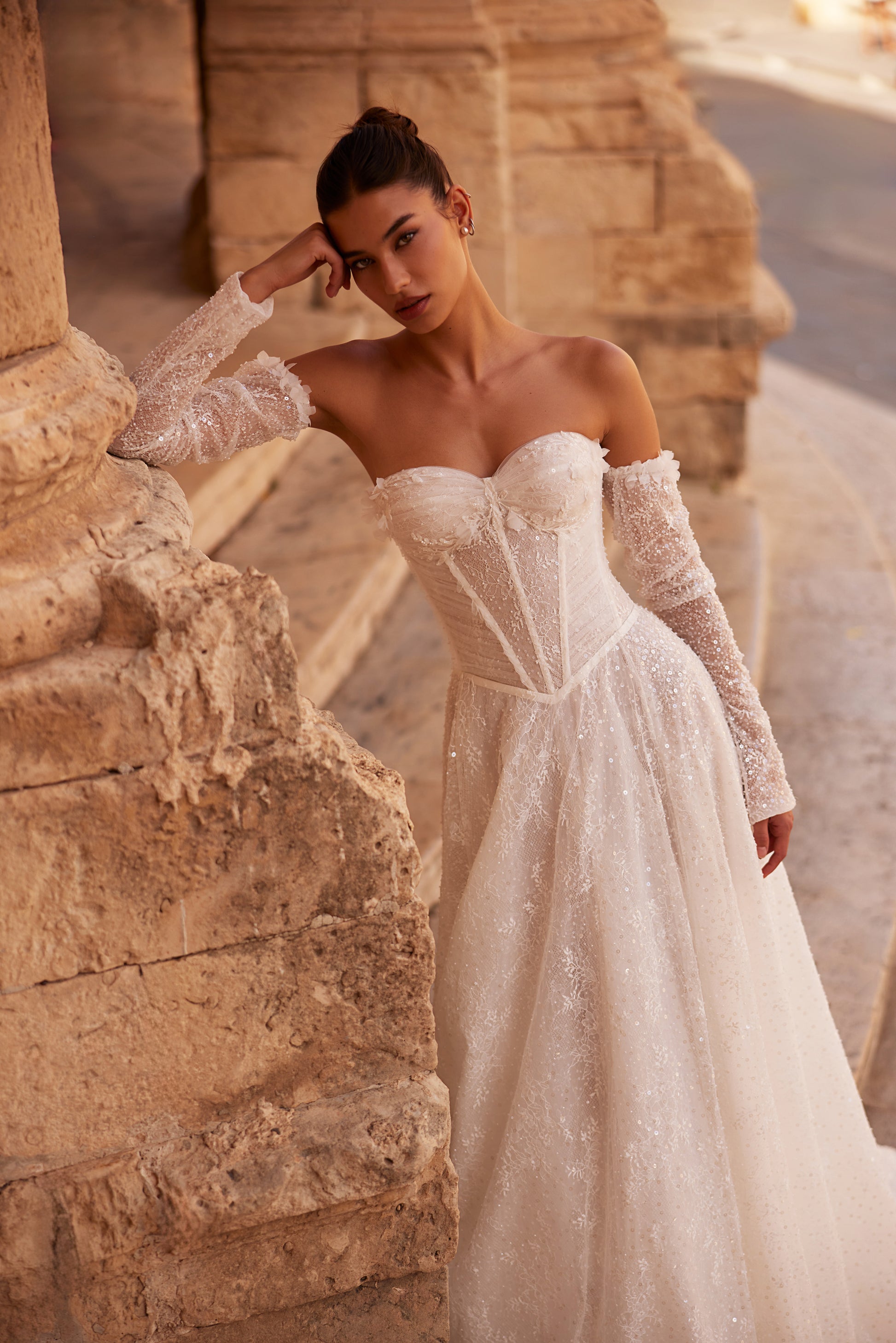 Fidella A-line Sweetheart Milk Wedding dress