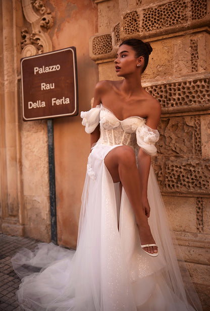 Arnella A-line Sweetheart Milk Wedding dress