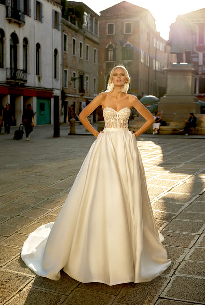 Marsela A-line Sweetheart Milk Wedding dress