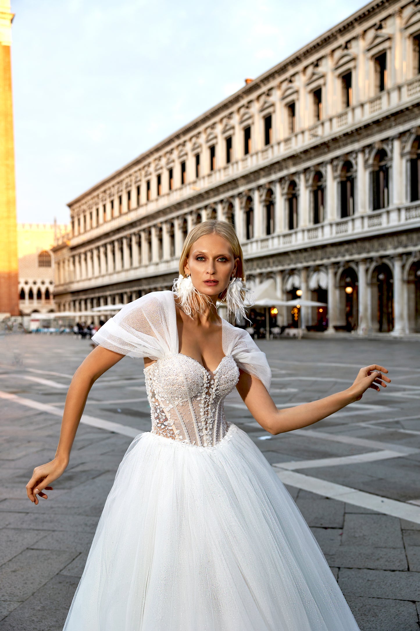 Ilona A-line Sweetheart Milk Wedding dress
