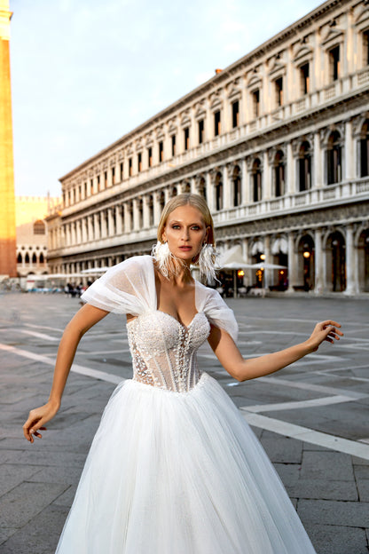 Ilona A-line Sweetheart Milk Wedding dress