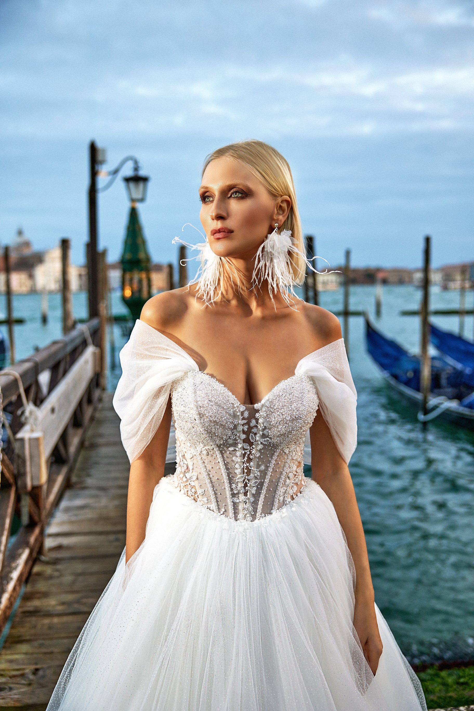 Ilona A-line Sweetheart Milk Wedding dress