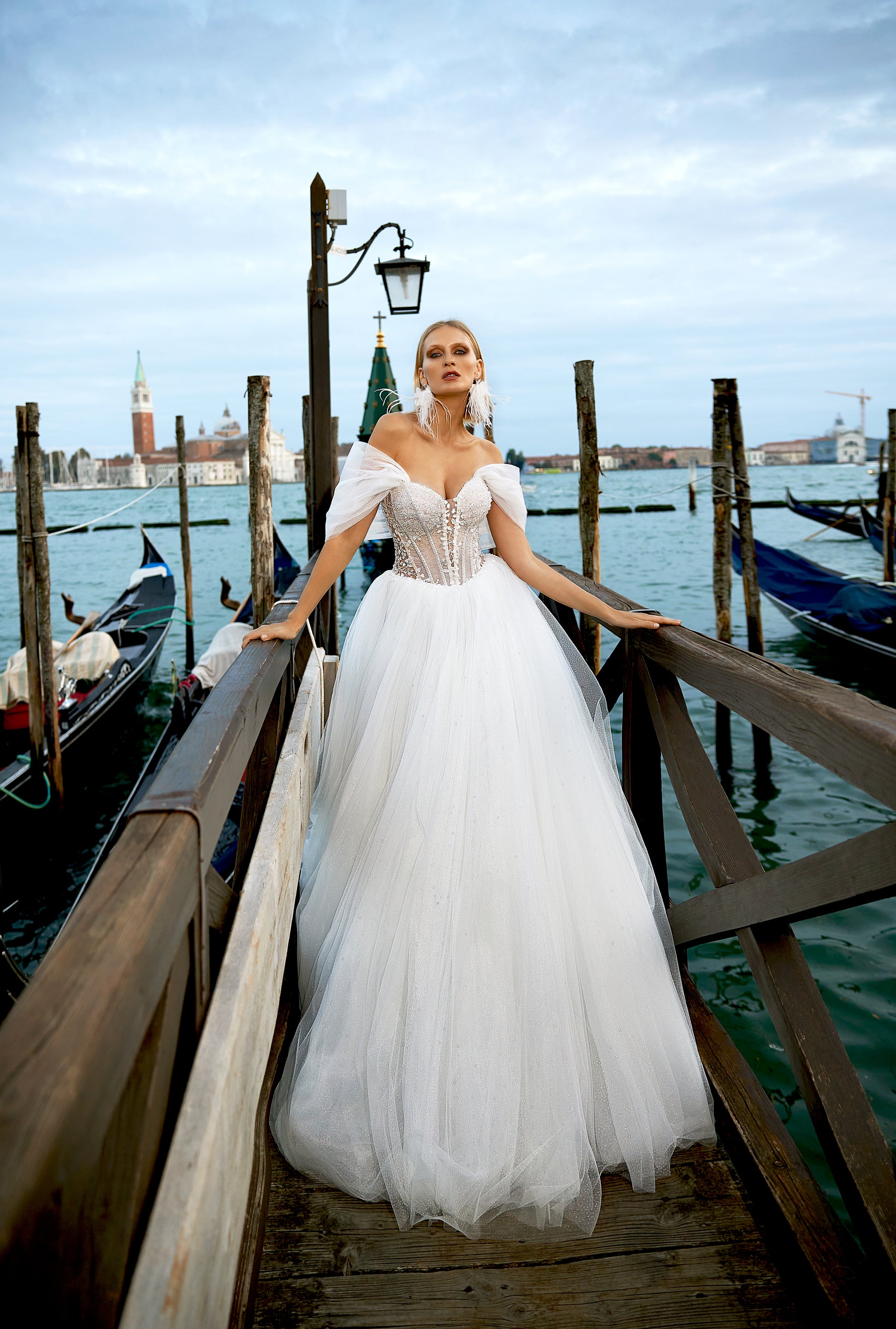 Ilona A-line Sweetheart Milk Wedding dress
