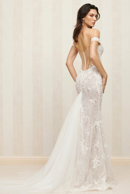 Elisa Trumpet/Mermaid Sweetheart Milk Wedding dress