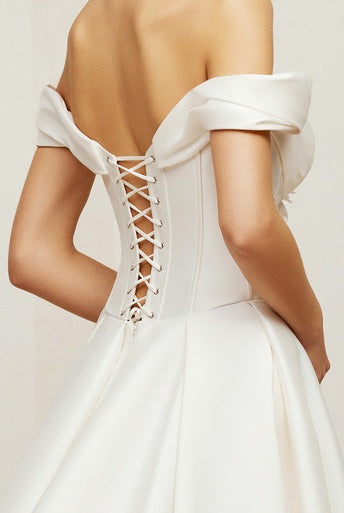 Giloria A-line Off-shoulder/Drop shoulders Milk Wedding dress
