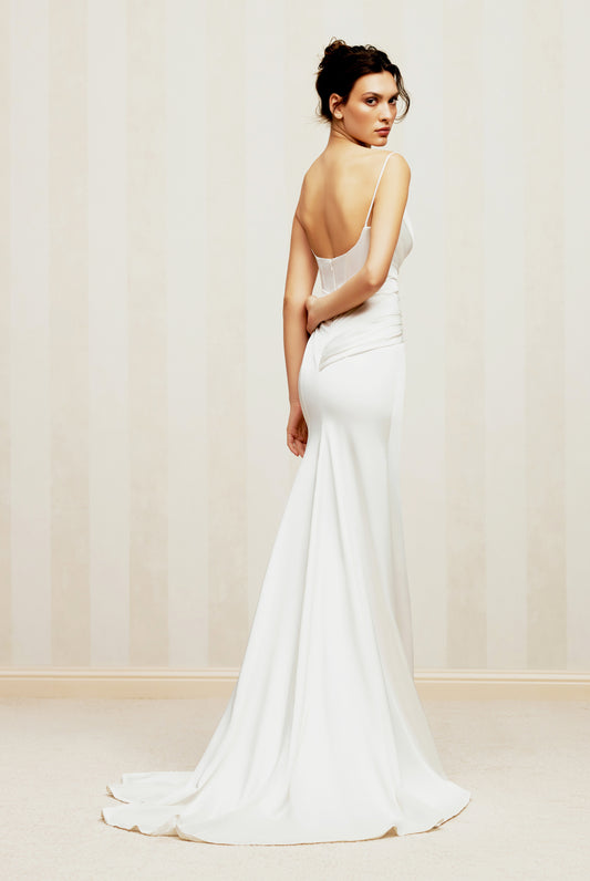 Kendalle Trumpet/Mermaid Straight across Milk Wedding dress