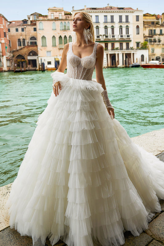 Brenda Princess/Ball Sweetheart Milk Wedding dress