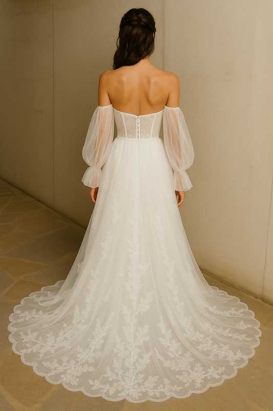 Ionea A-line Sweetheart Milk Wedding dress