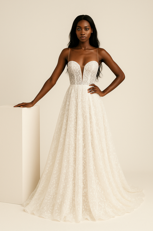 Petralune A-line Illusion Milk/Nude Wedding dress