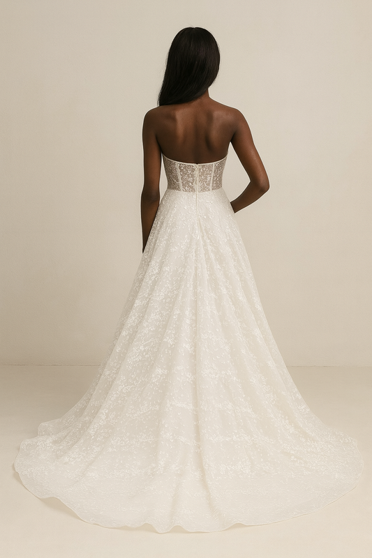 Petralune A-line Illusion Milk/Nude Wedding dress