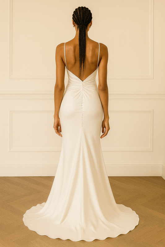 Lunith Trumpet/Mermaid V-neck Milk Wedding dress