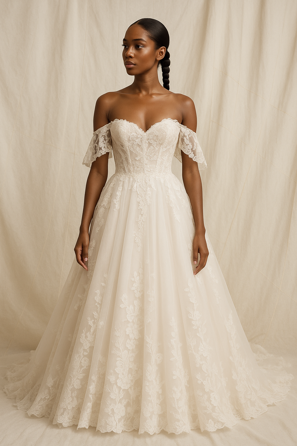 Zairah A-line Sweetheart Milk Wedding dress