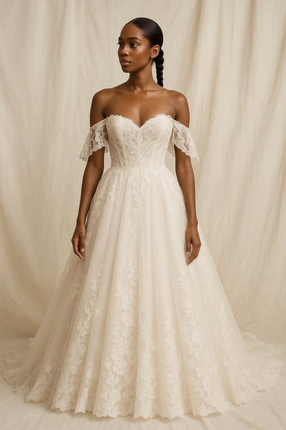 Zairah A-line Sweetheart Milk Wedding dress