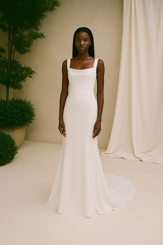 Velisse Trumpet/Mermaid Square Milk Wedding dress