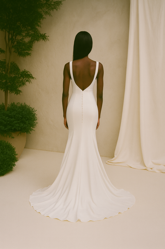 Velisse Trumpet/Mermaid Square Milk Wedding dress