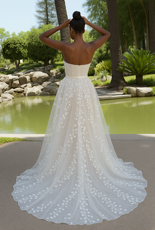Liorra A-line Illusion Milk Wedding dress