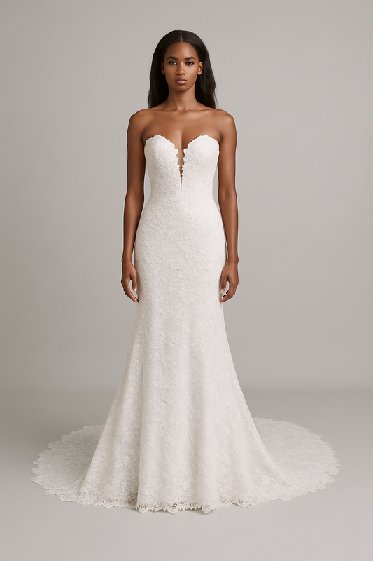 Veloria Trumpet/Mermaid Sweetheart Milk Wedding dress