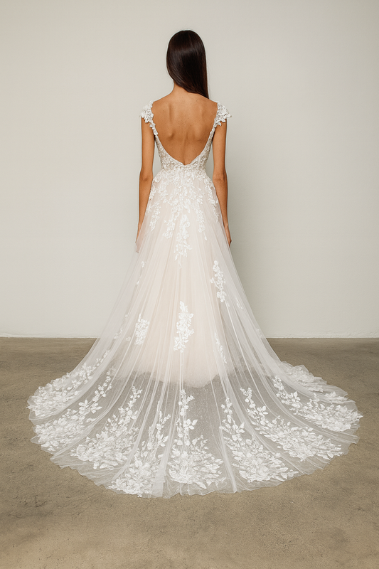 Liora A-line Illusion Milk Wedding dress