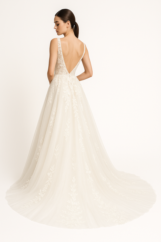 Liora A-line Illusion Milk Wedding dress