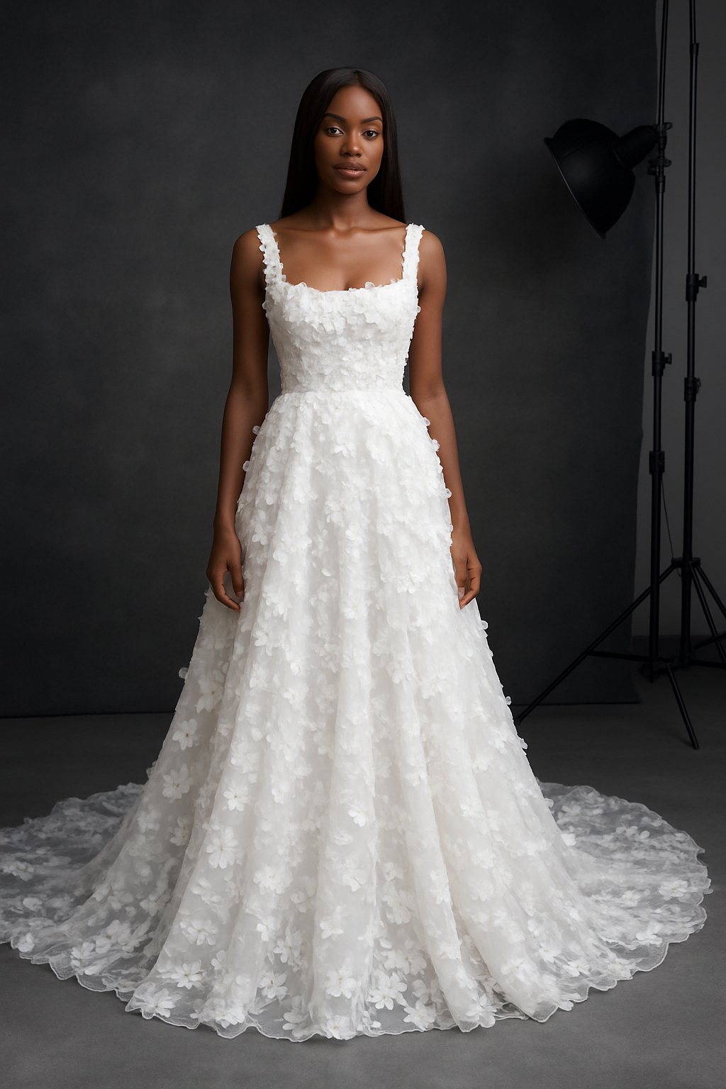 Oriana A-line Square Milk Wedding dress