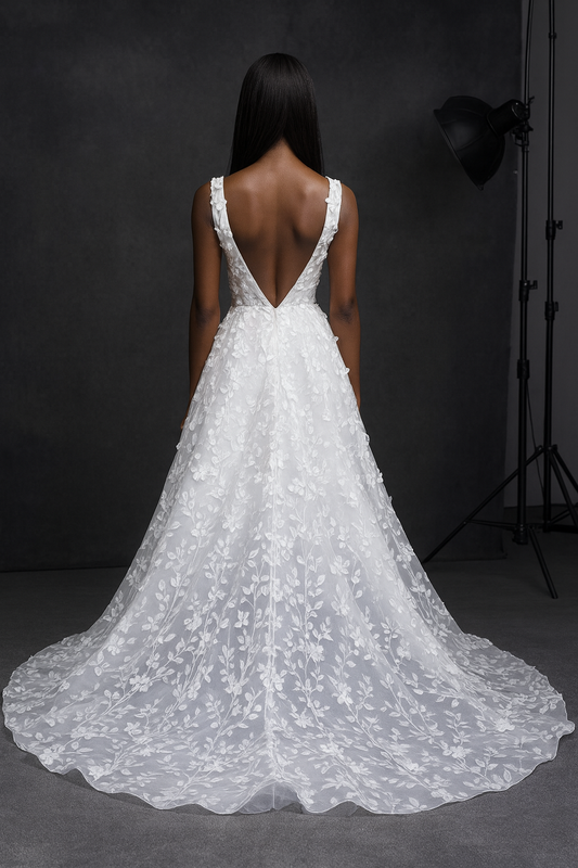 Oriana A-line Square Milk Wedding dress