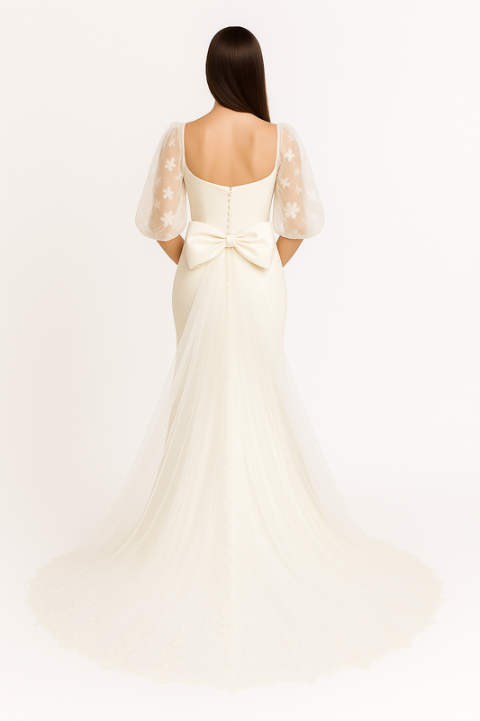 Elvira Trumpet/Mermaid Sweetheart Milk Wedding dress