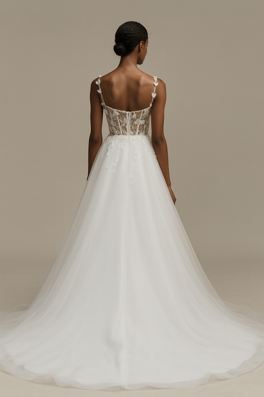 Lyrica A-line Illusion Milk Wedding dress