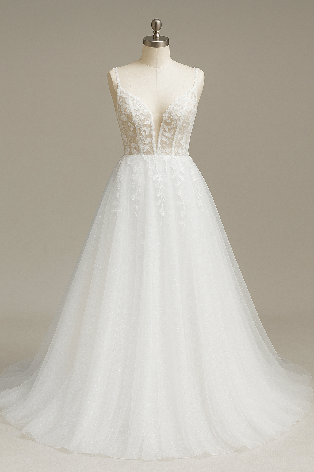 Lyrica A-line Illusion Milk Wedding dress