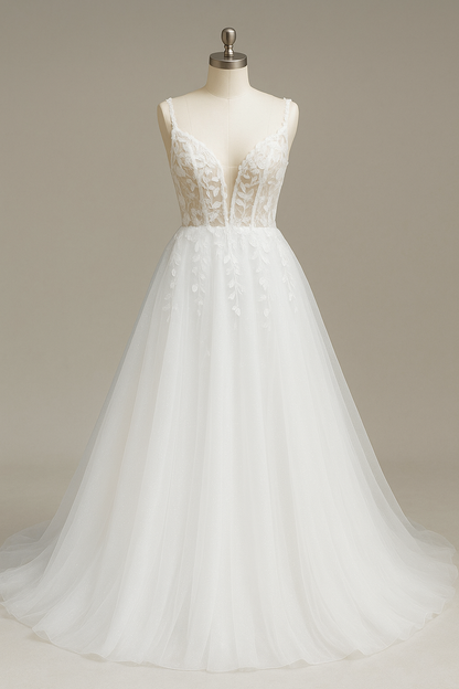 Lyrica A-line Illusion Milk Wedding dress