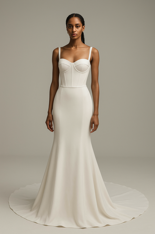 Elysia Trumpet/Mermaid Sweetheart Milk Wedding dress