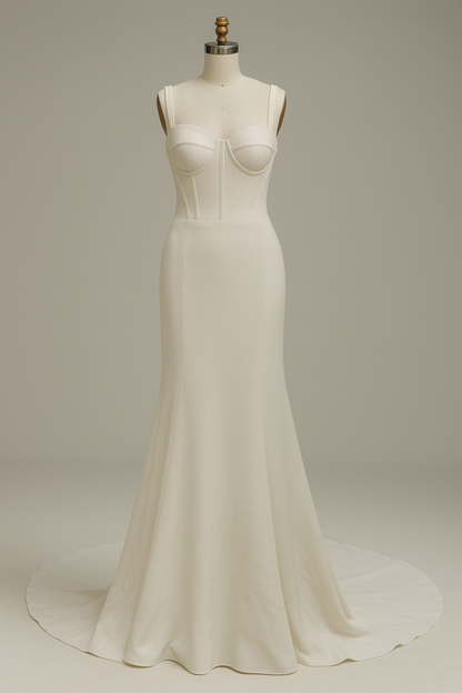 Elysia Trumpet/Mermaid Sweetheart Milk Wedding dress