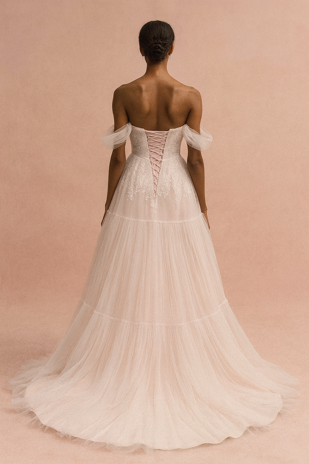Eirlys A-line Off-shoulder/Drop shoulders Milk Wedding dress