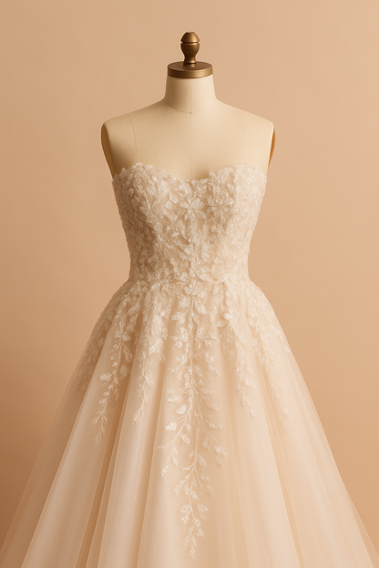 Belava A-line Sweetheart Milk Weddiing dress