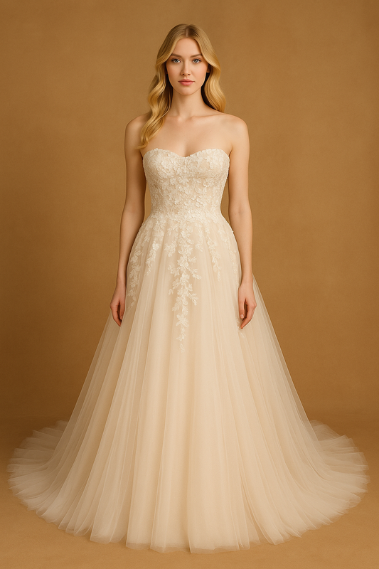 Belava A-line Sweetheart Milk Weddiing dress