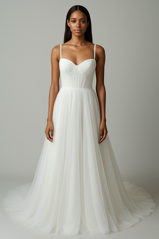 Caro A-line Sweetheart Milk Wedding dress