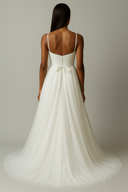 Caro A-line Sweetheart Milk Wedding dress
