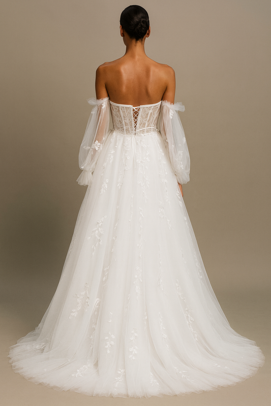 Thaliora A-line Sweetheart Milk Wedding dress