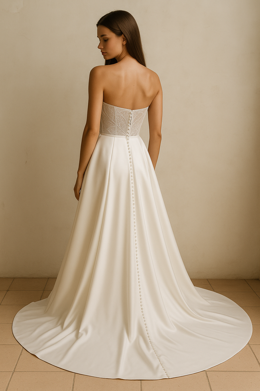 Avendra A-line Illusion Milk Wedding dress