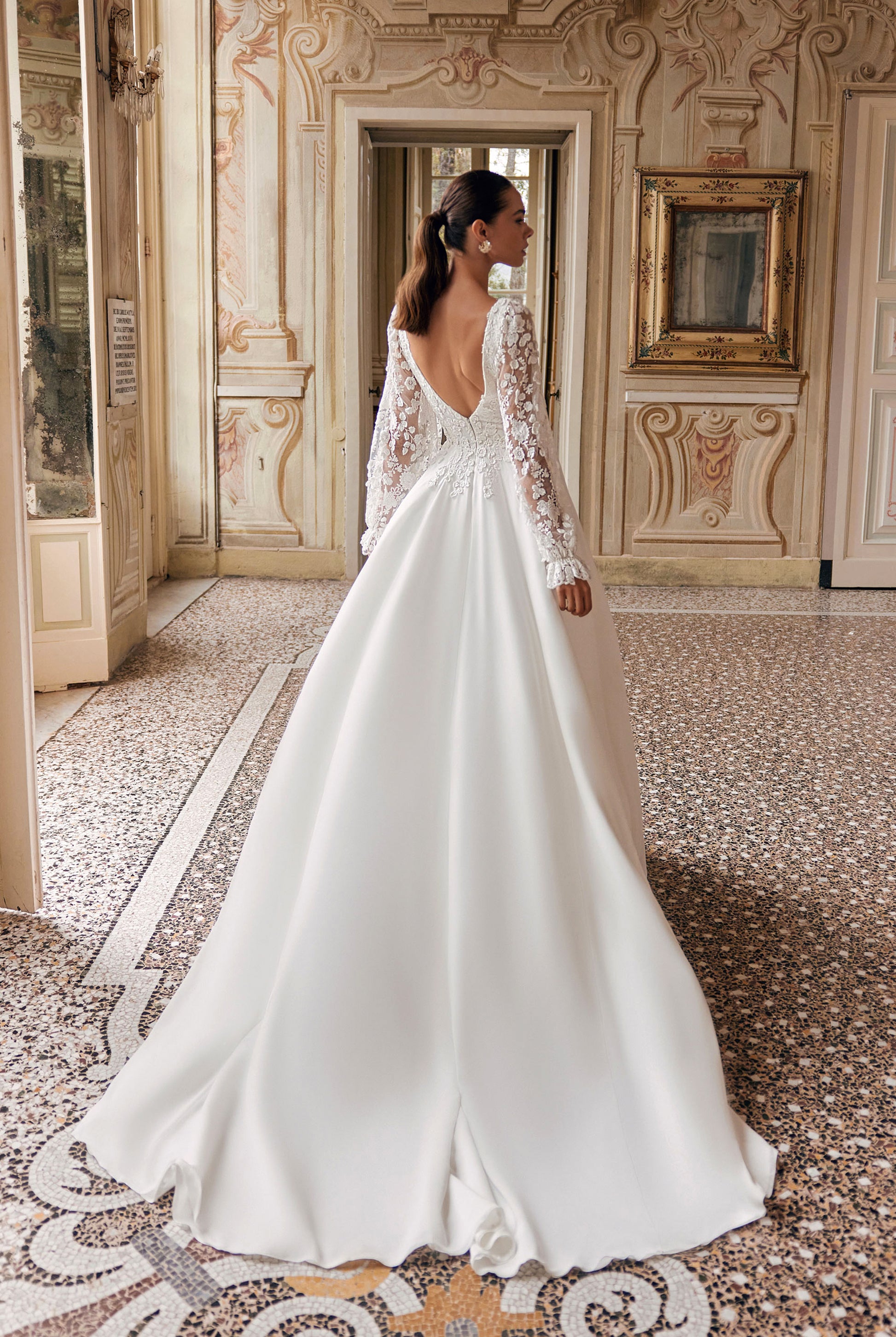 Estella A-line Illusion Ivory Wedding dress