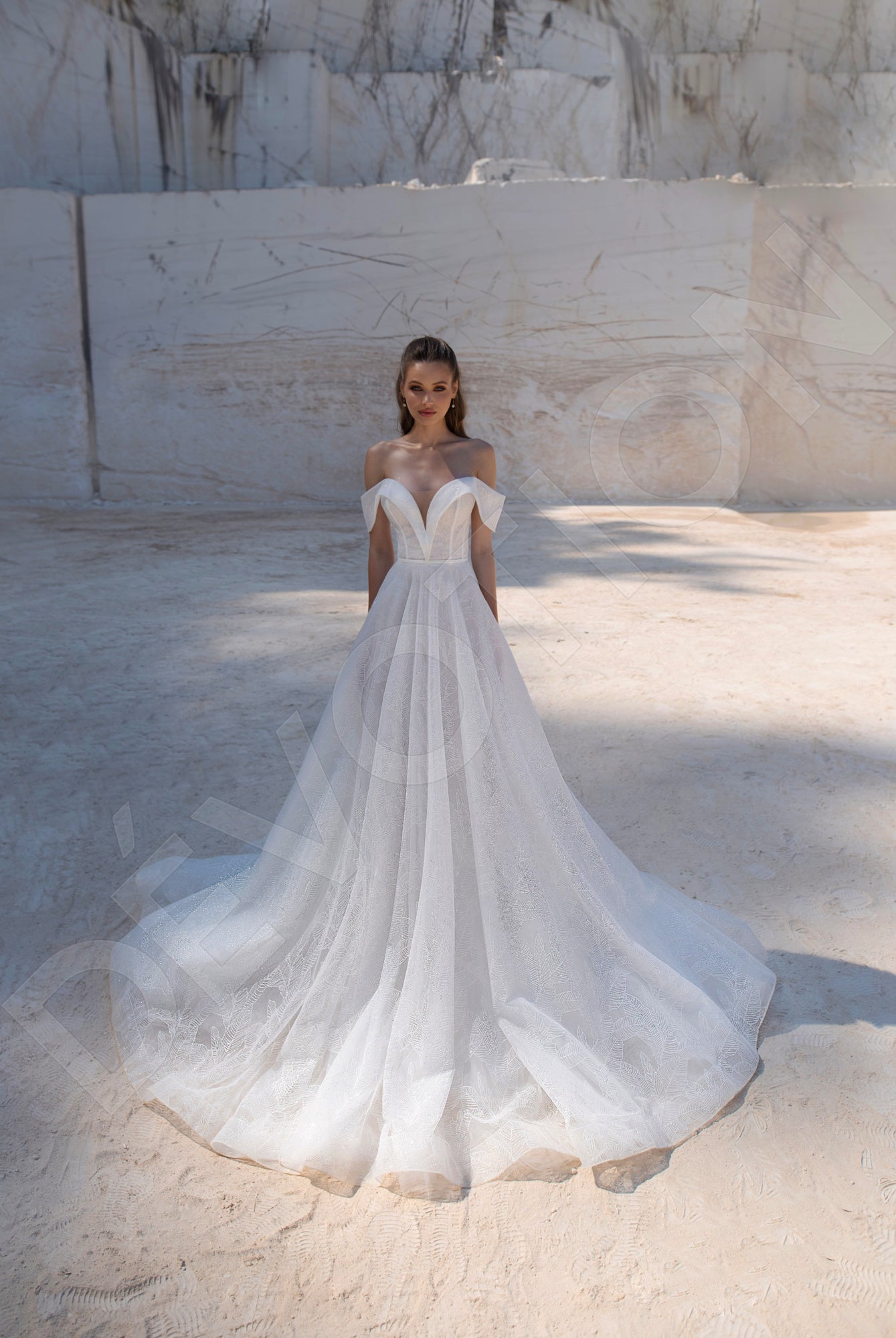 Gemma A-line Off-shoulder Ivory Wedding dress