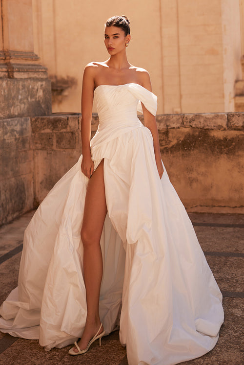 Harmony A-line Straight across Ivory Wedding dress