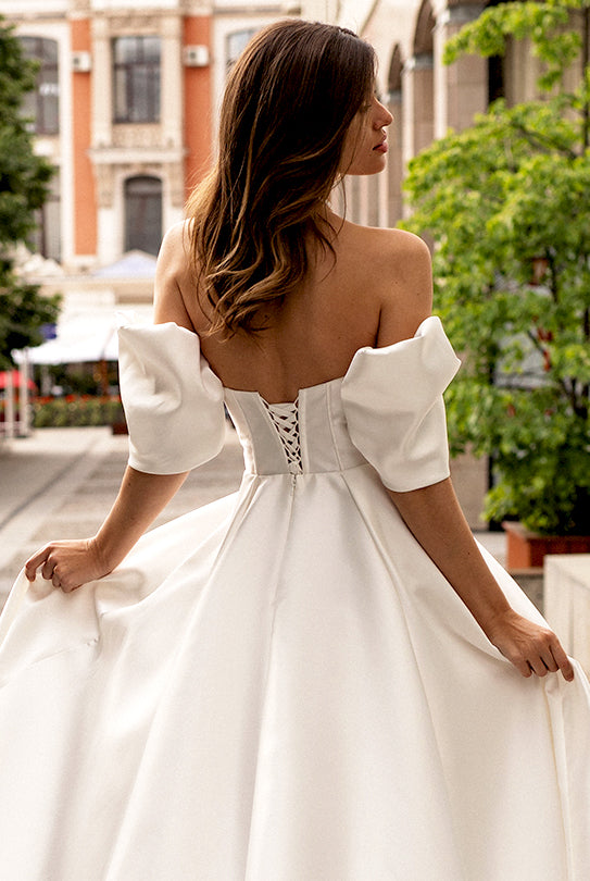 Denizia A-line Sweetheart Milk Wedding dress